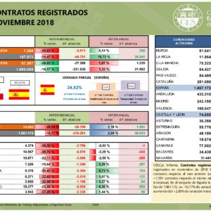 Contratos Registrados Castilla y León [Noviembre 2018]